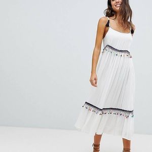 Raga Coconut Cove Pom Pom Midi Dress Size Medium from Nordstrom